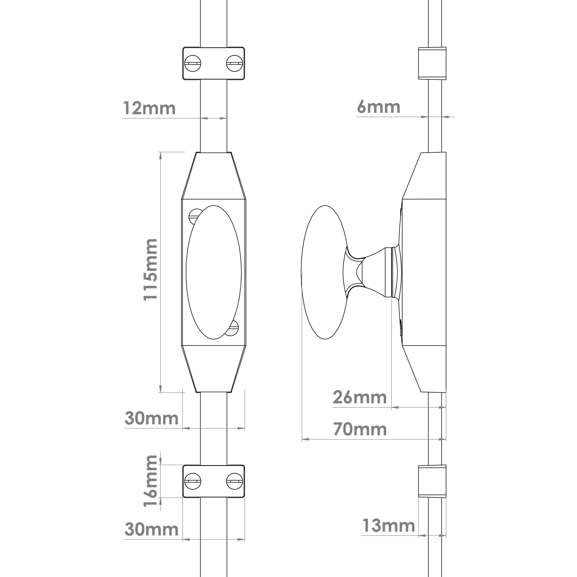 Contour Slimline Cremone Bolt